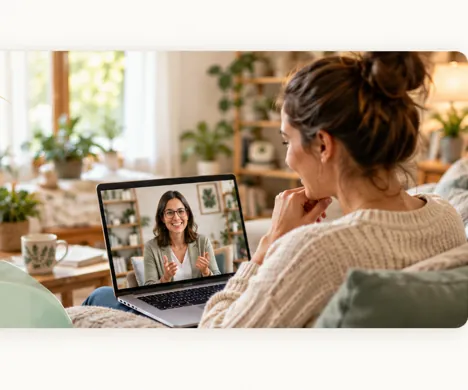 Online danışmanlık için evden görüntülü görüşme